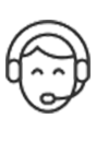 black and white icon of a call center specialist